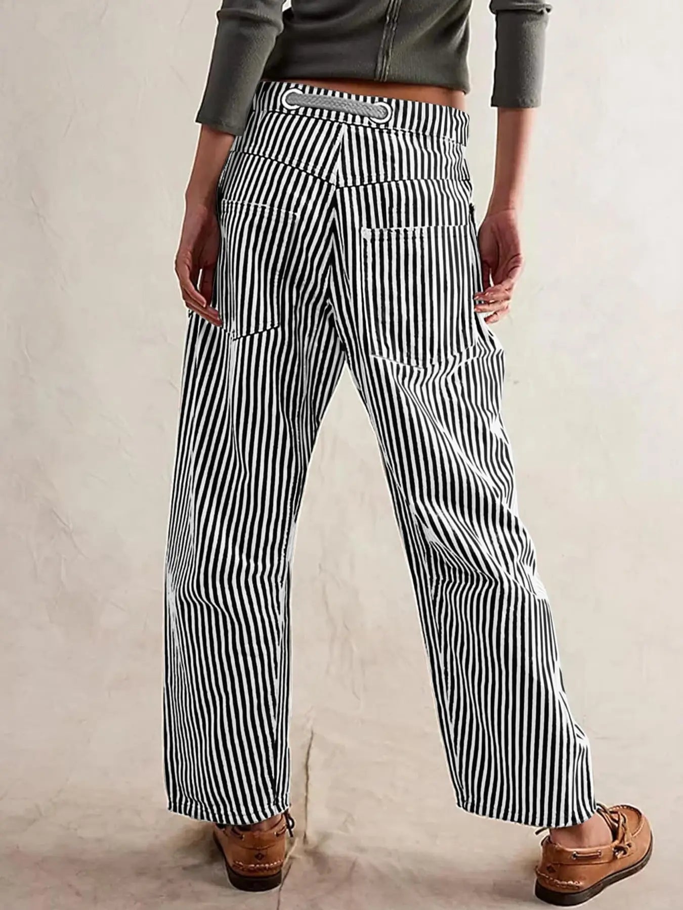 Striped Barrel Jean