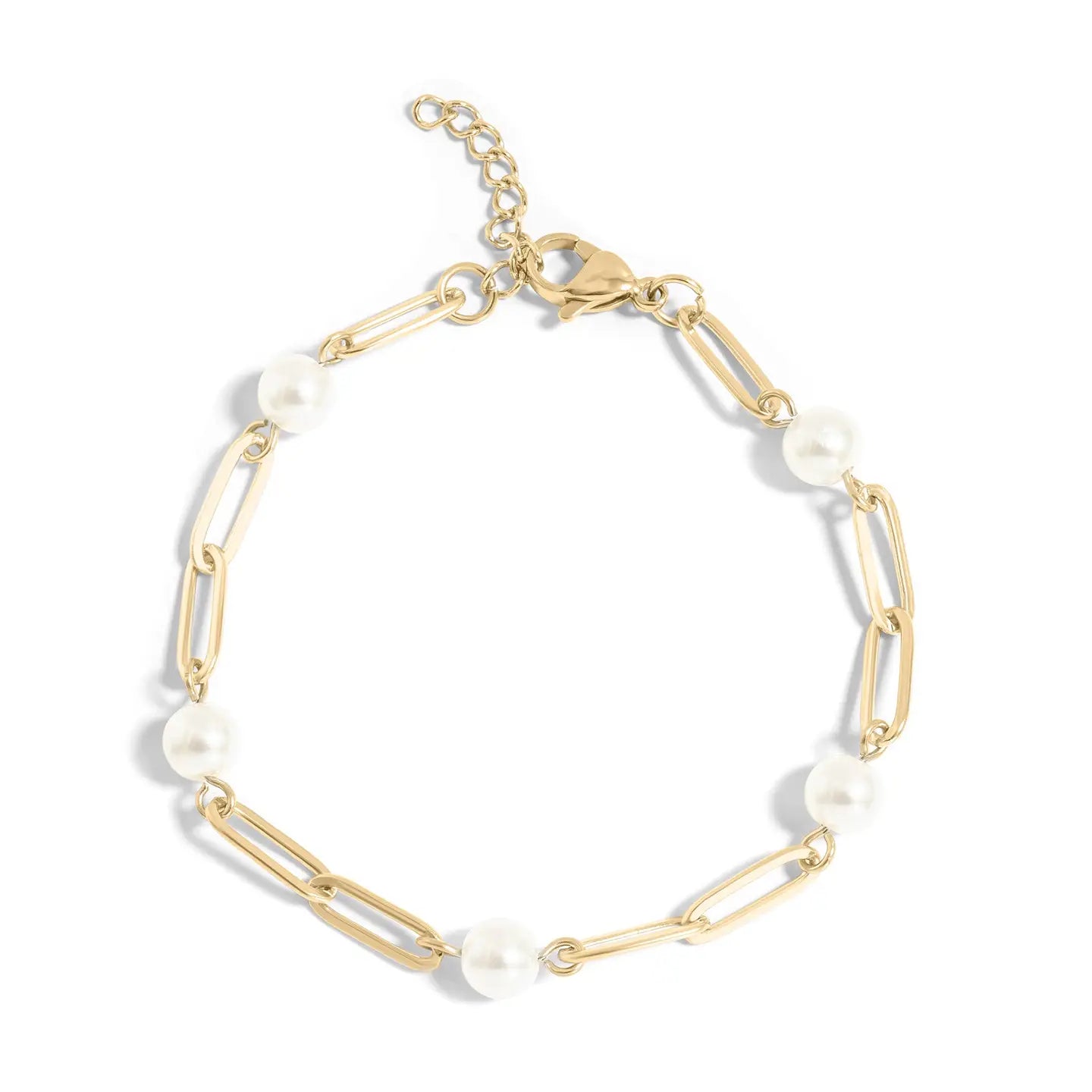 Paperclip Pearl Bracelet