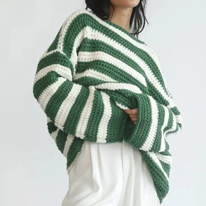 Green Striped Sweater