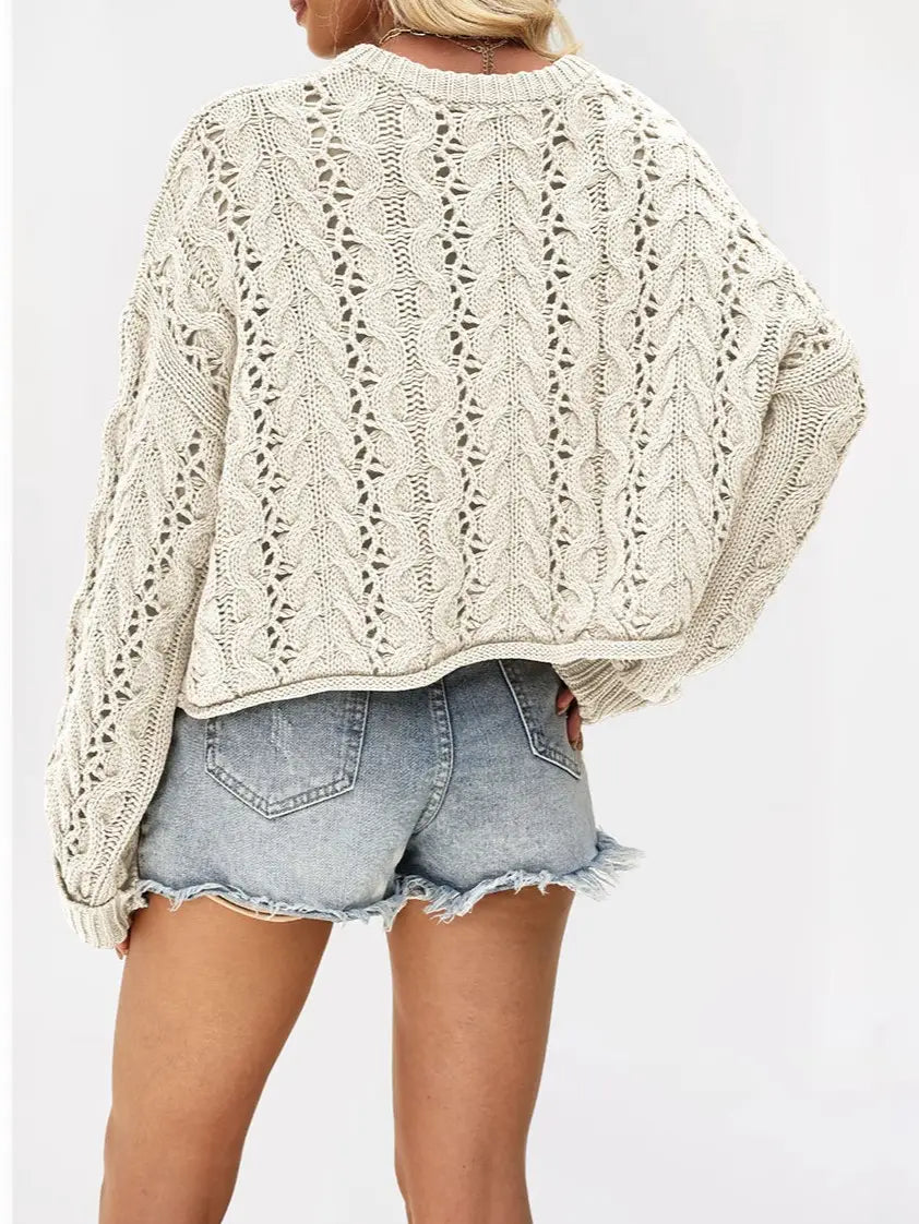 Oversized Half Button Sweater