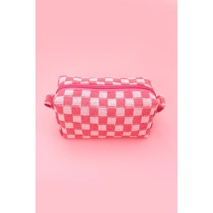 Checkered Makeup Bag