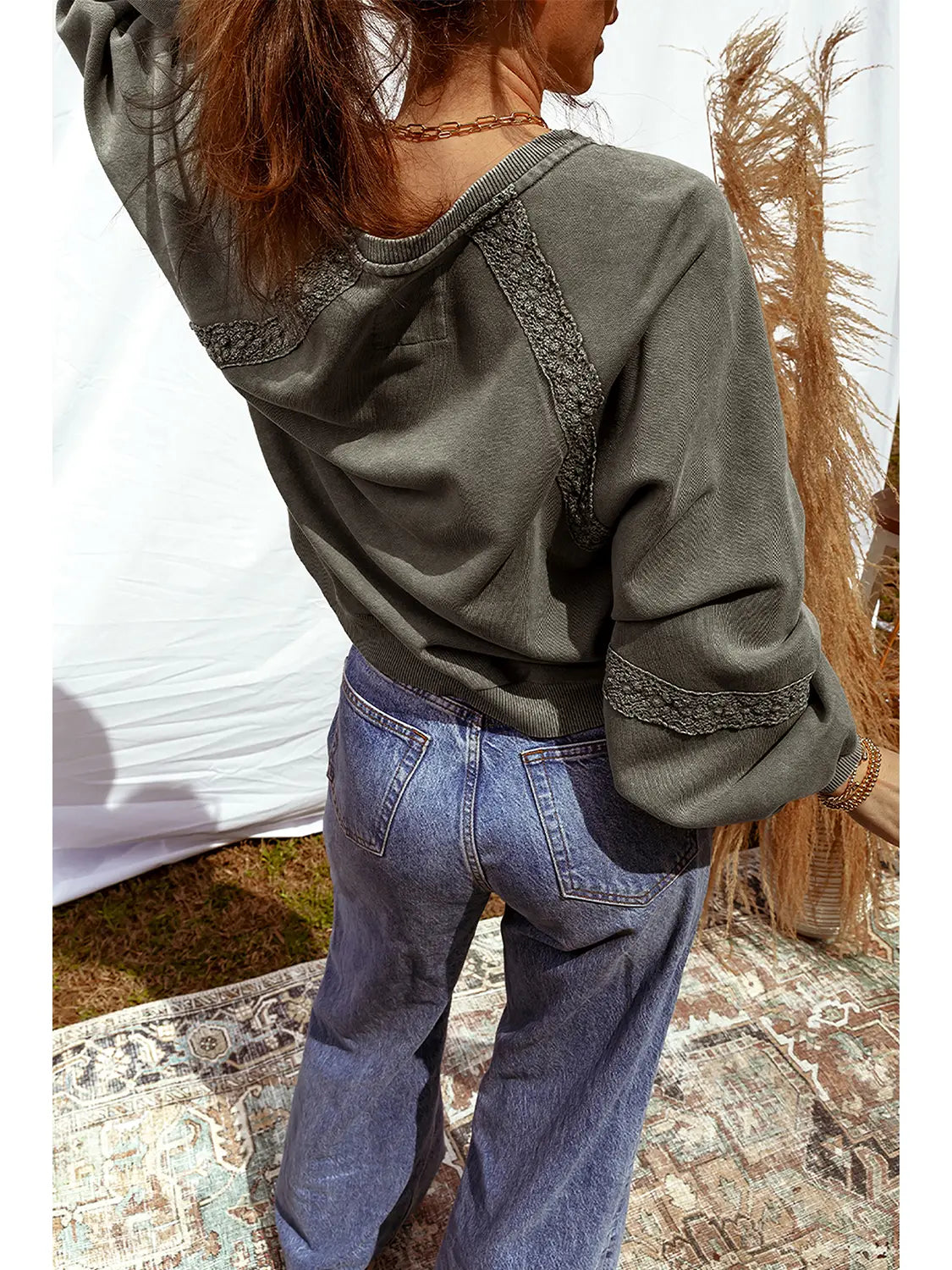 Patchwork Mineral Wash Sweatshirt