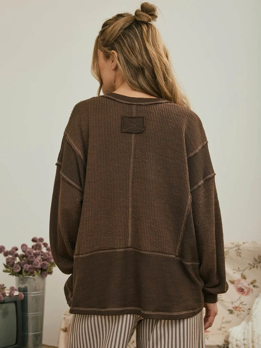 Raw Edge Knit Top