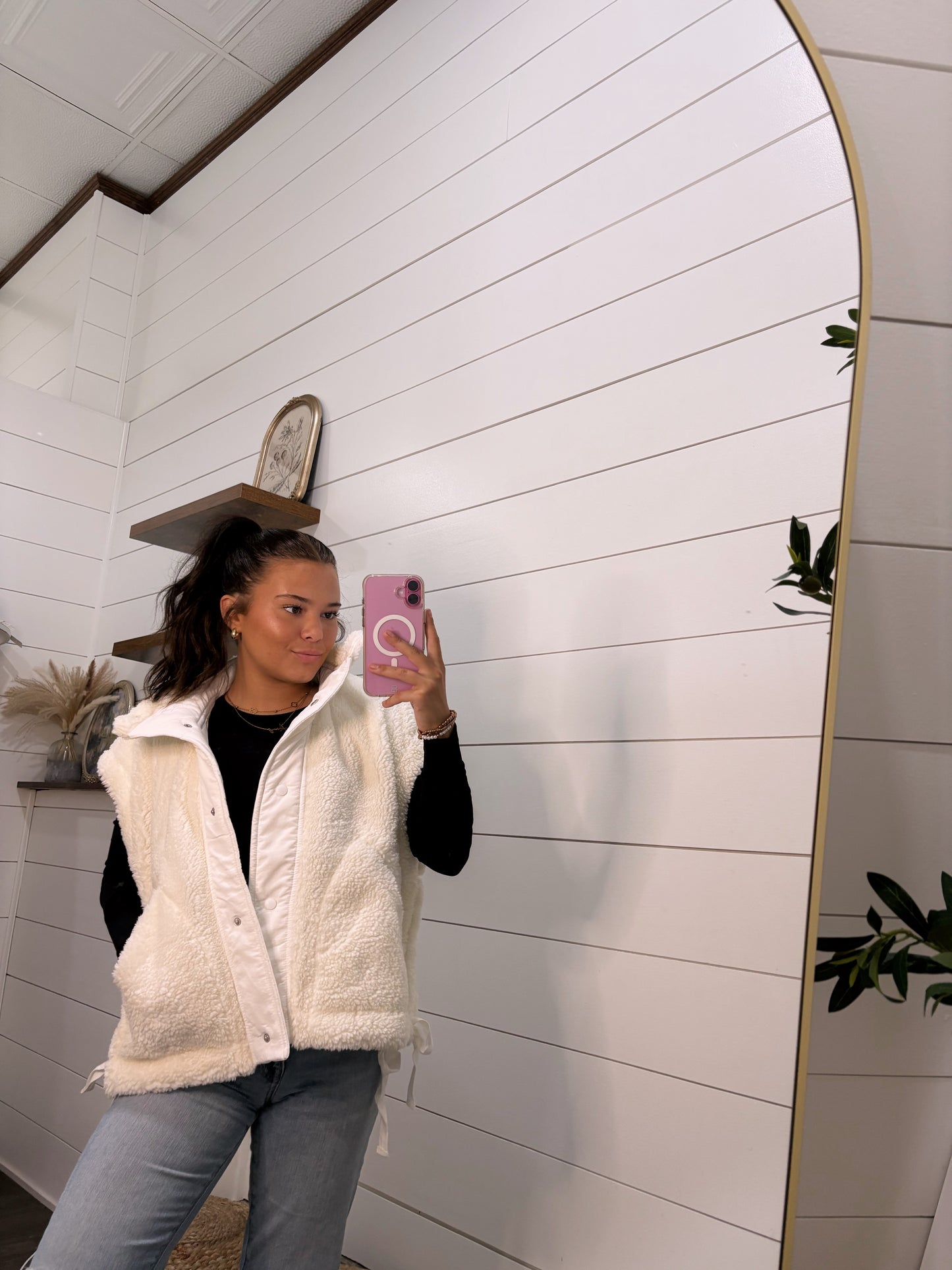 Sherpa Vest w/ Side Tie