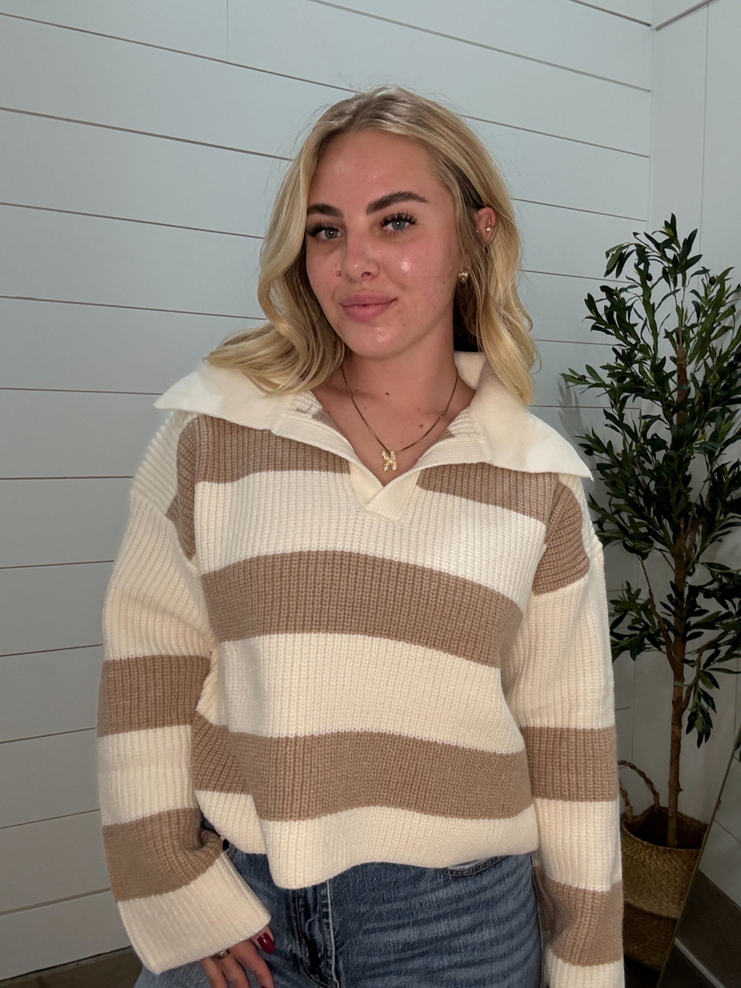 Stripe Drop Shoulder Sweater