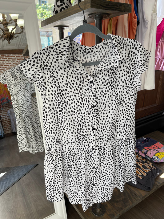 Leopard Flutter Blouse