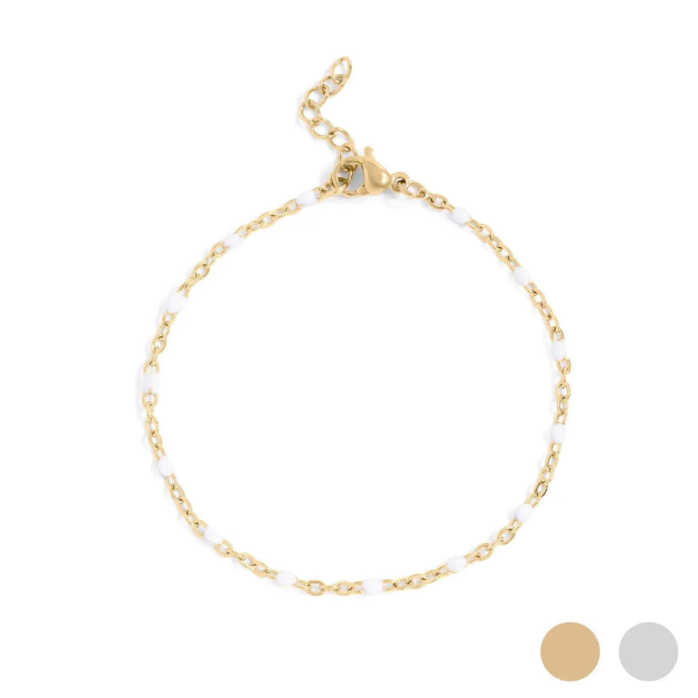 White Confetti Chain Bracelet