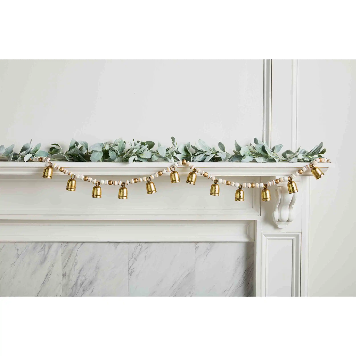 MudPie - Wood Bead Bell Garland
