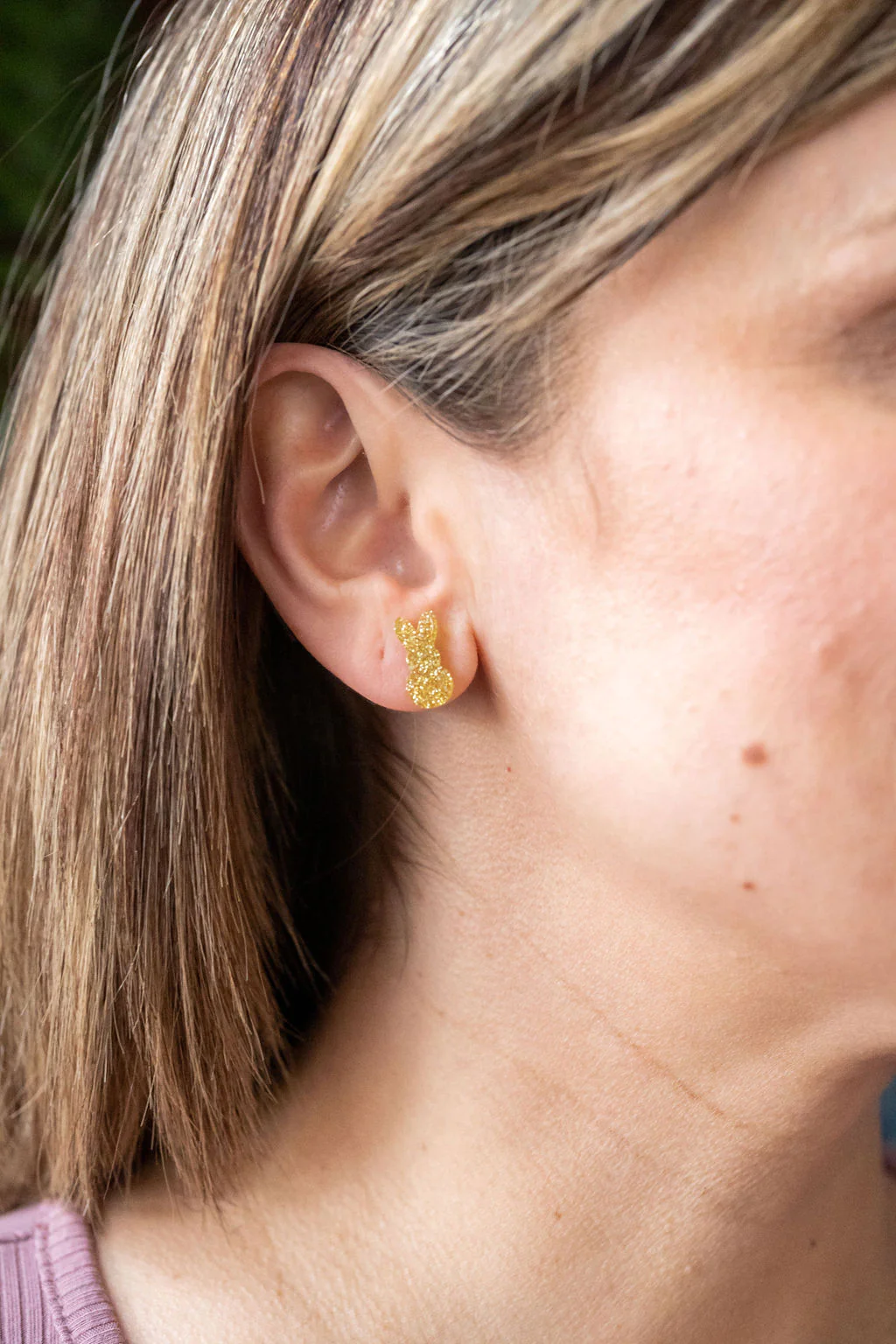 Spiffy & Splendid Glitter Bunny Studs