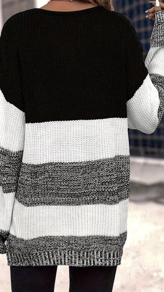 Knit Color Block Sweater Dress