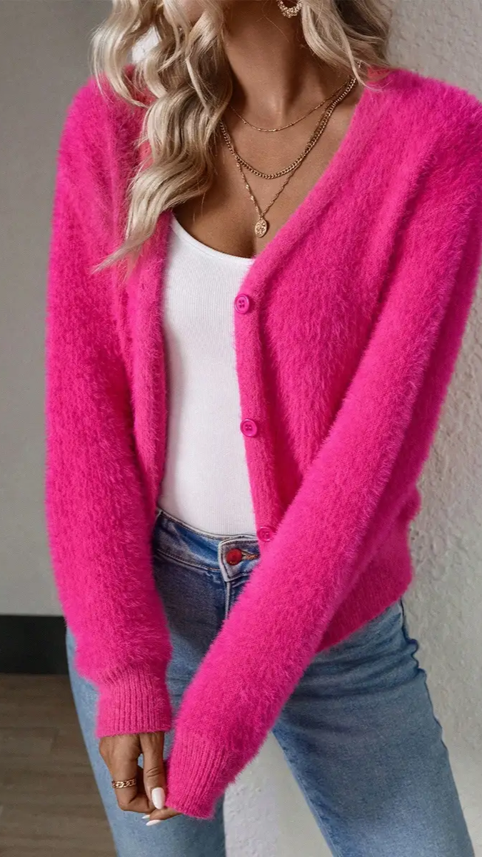 Fuzzy Fleece Cardigan