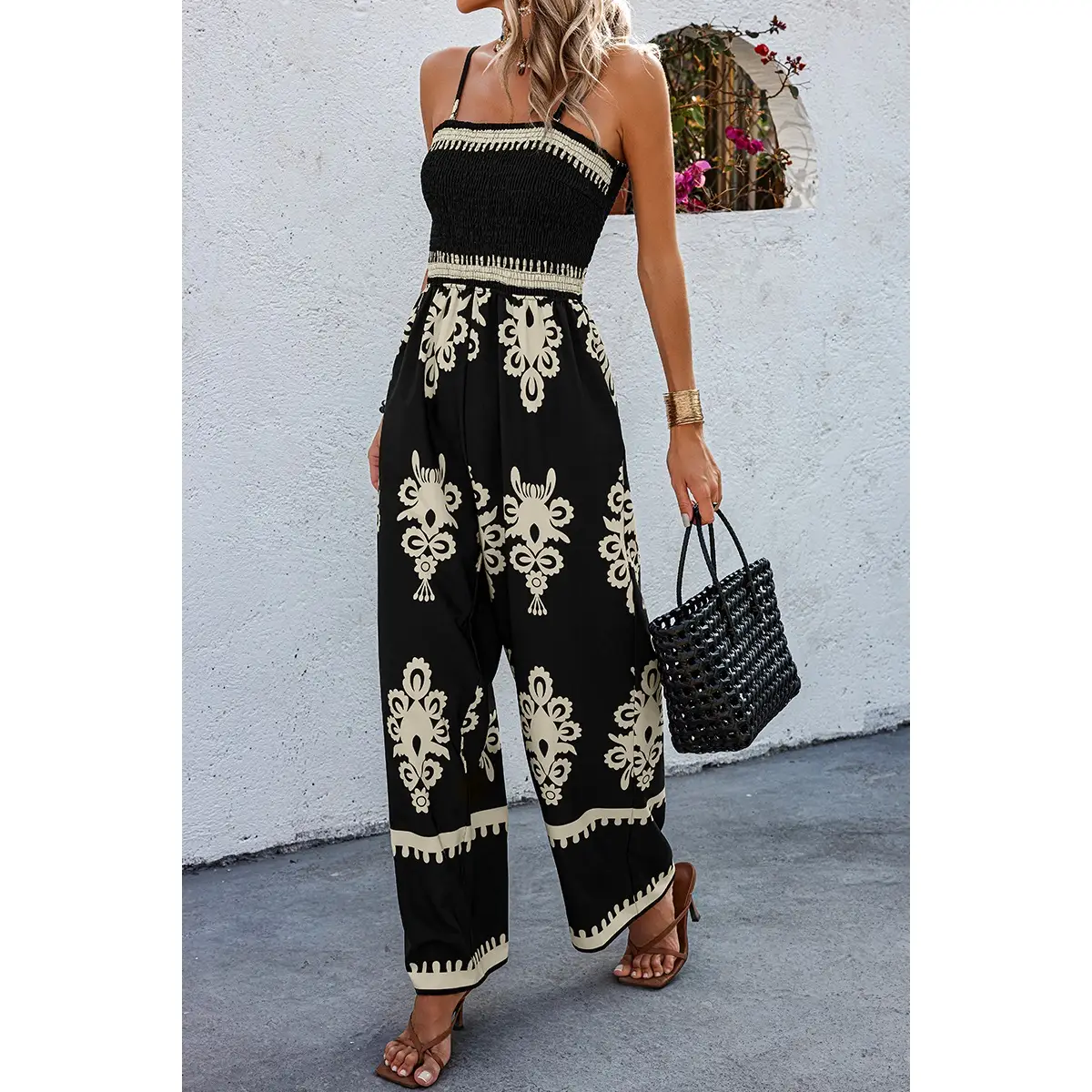 Ruched High Waist Jumpsuit