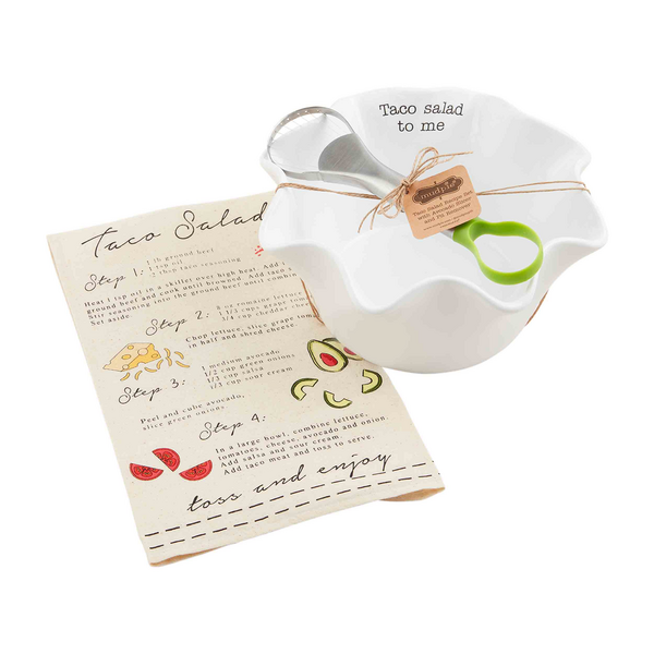 MudPie Taco Salad Bowl & Towel Set