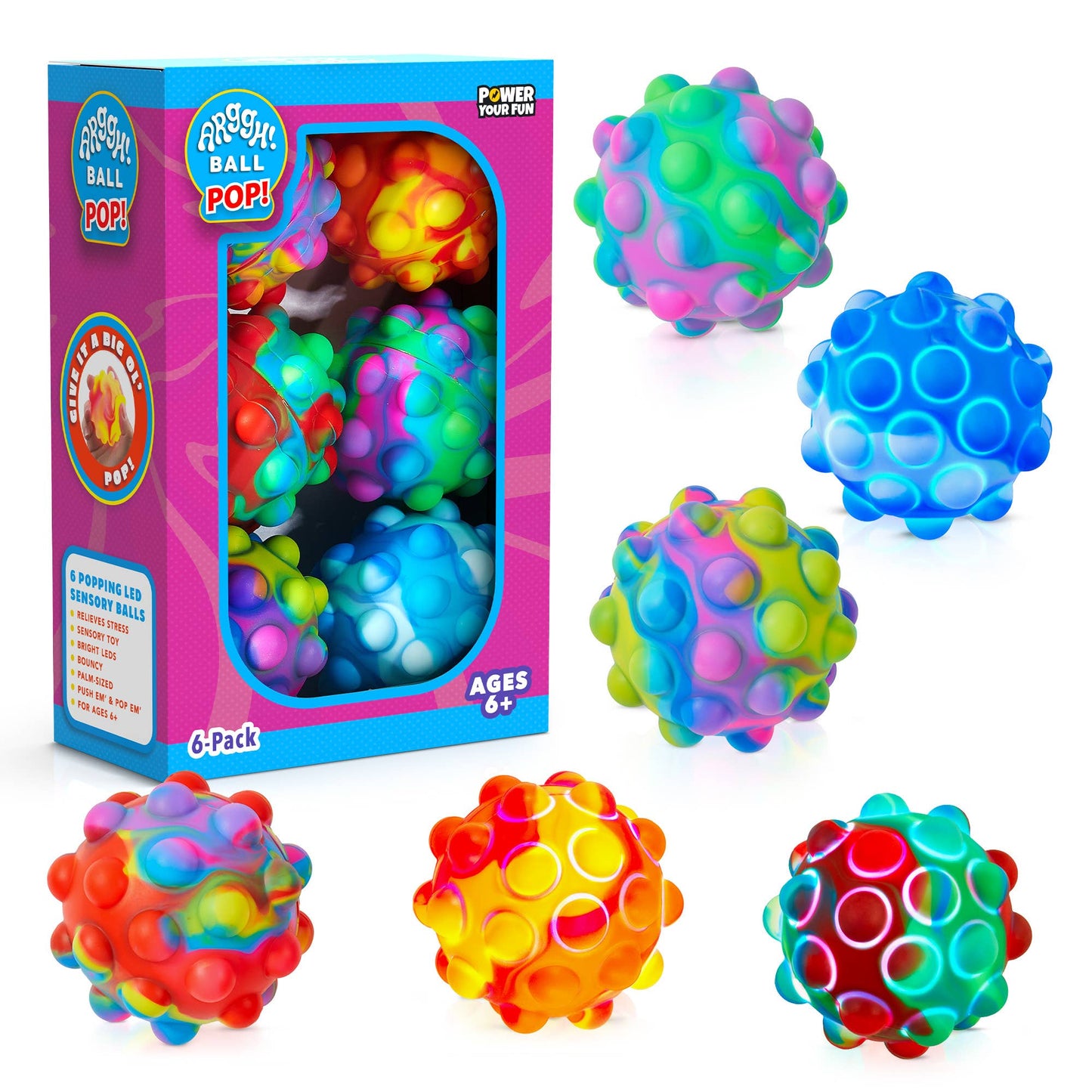 Pop Its Fidget Toys - 3 LED 3 Regular