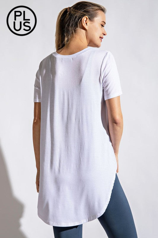 CURVY Basic V-Neck Short Sleeve