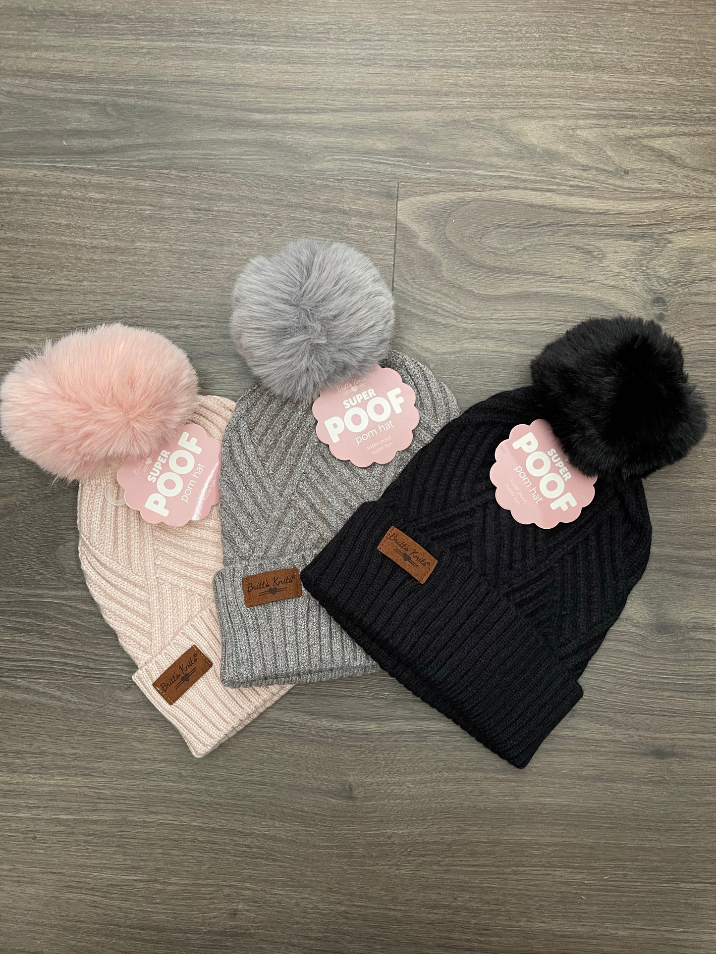 Britt's Knits Super POOF Pom Hats