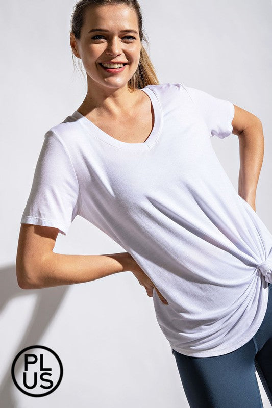 CURVY Basic V-Neck Short Sleeve