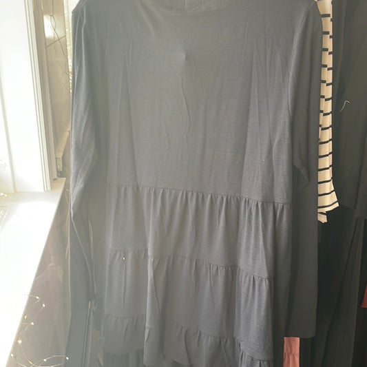 Black Cardigan with Ruffle Bottom