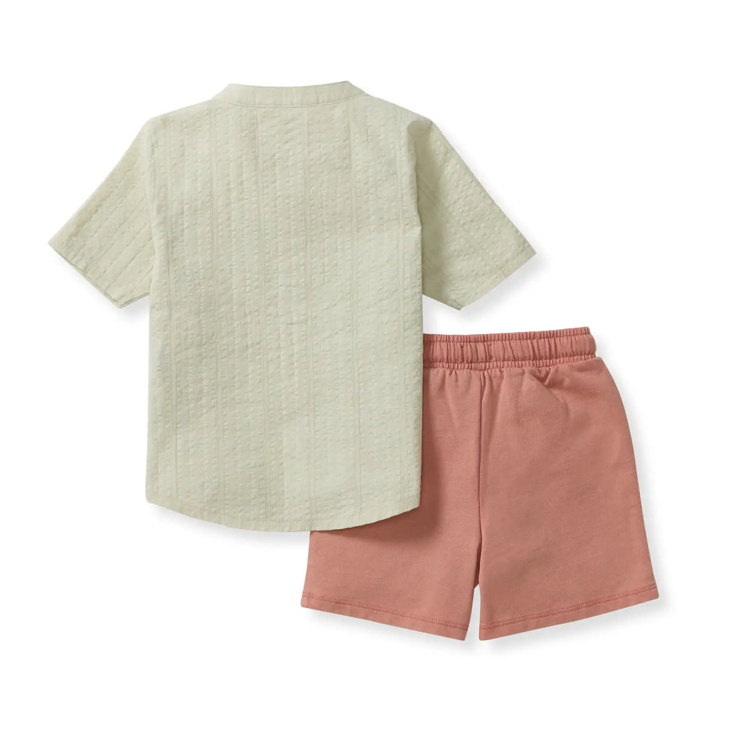 Seersucker Boys Shirt & Shorts Set