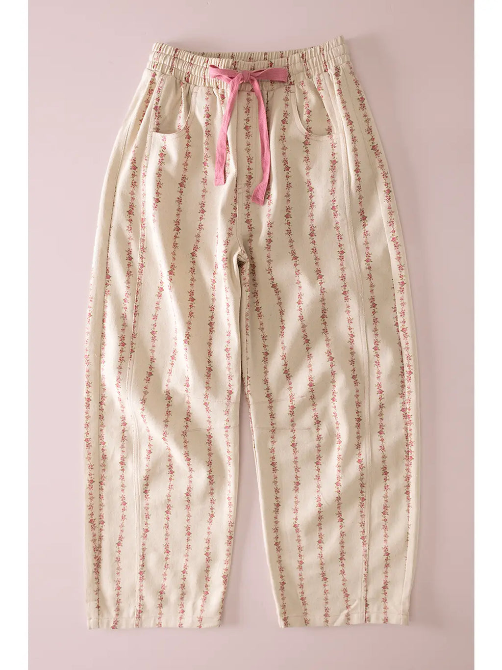 Floral Print Barrel Jean