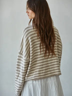 Striped Button down Cardigan