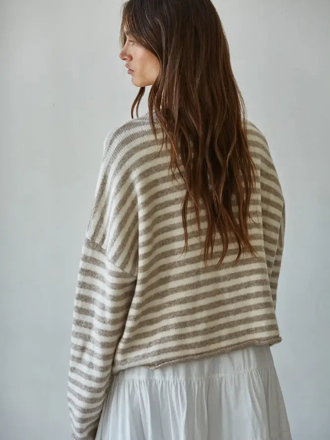 Striped Button down Cardigan
