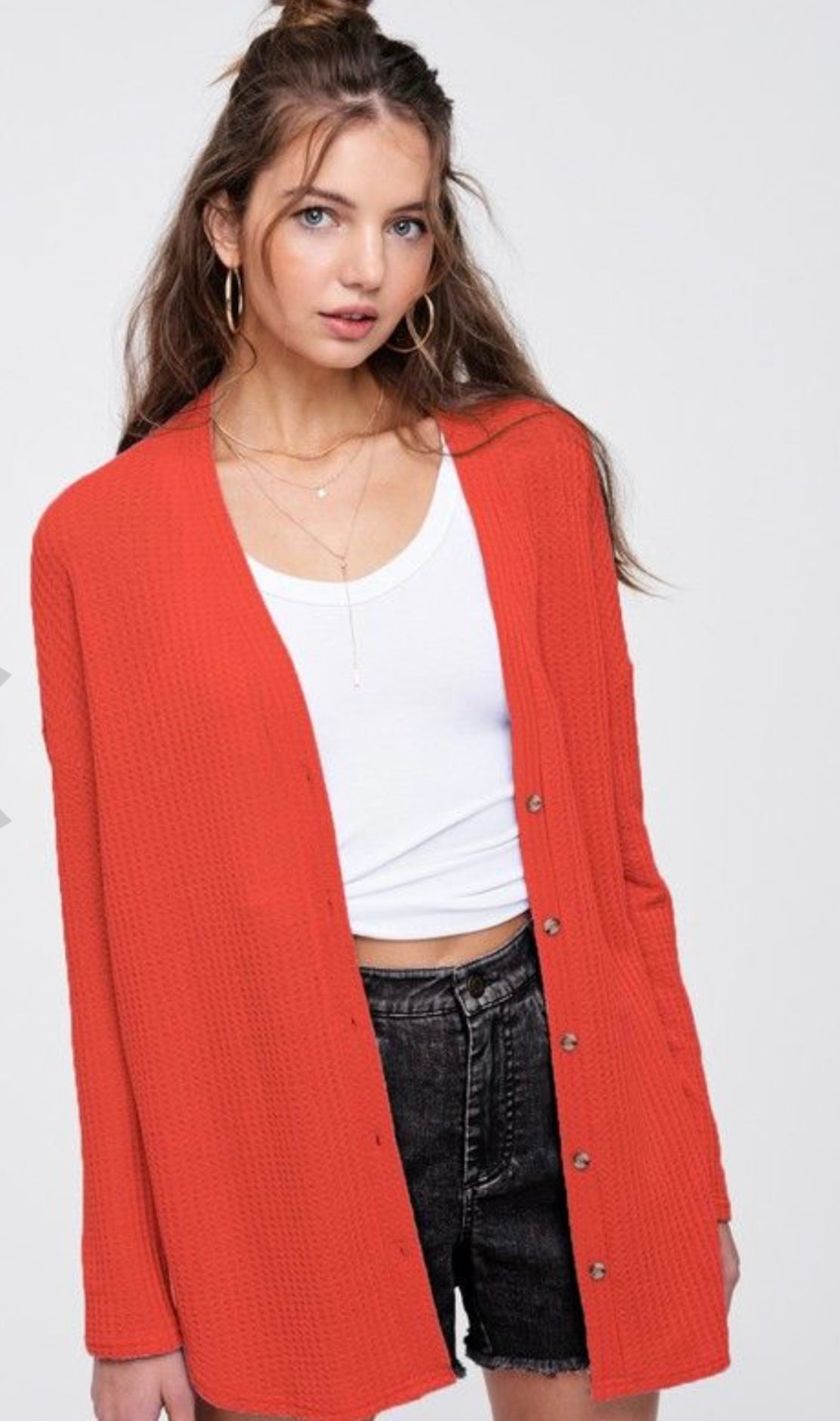 Waffle Knit Cardigan
