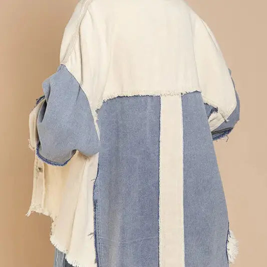 Color-block Denim Jacket