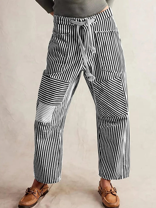 Striped Barrel Jean