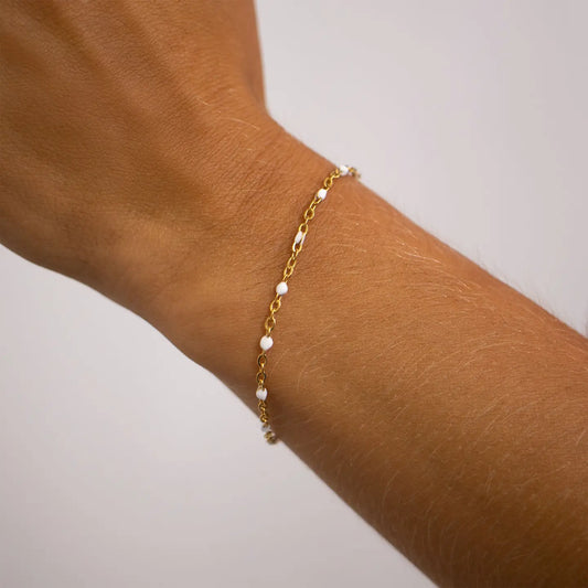 White Confetti Chain Bracelet