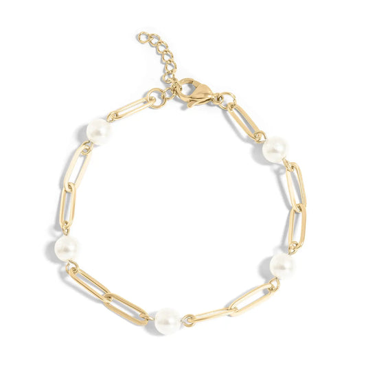 Paperclip Pearl Bracelet