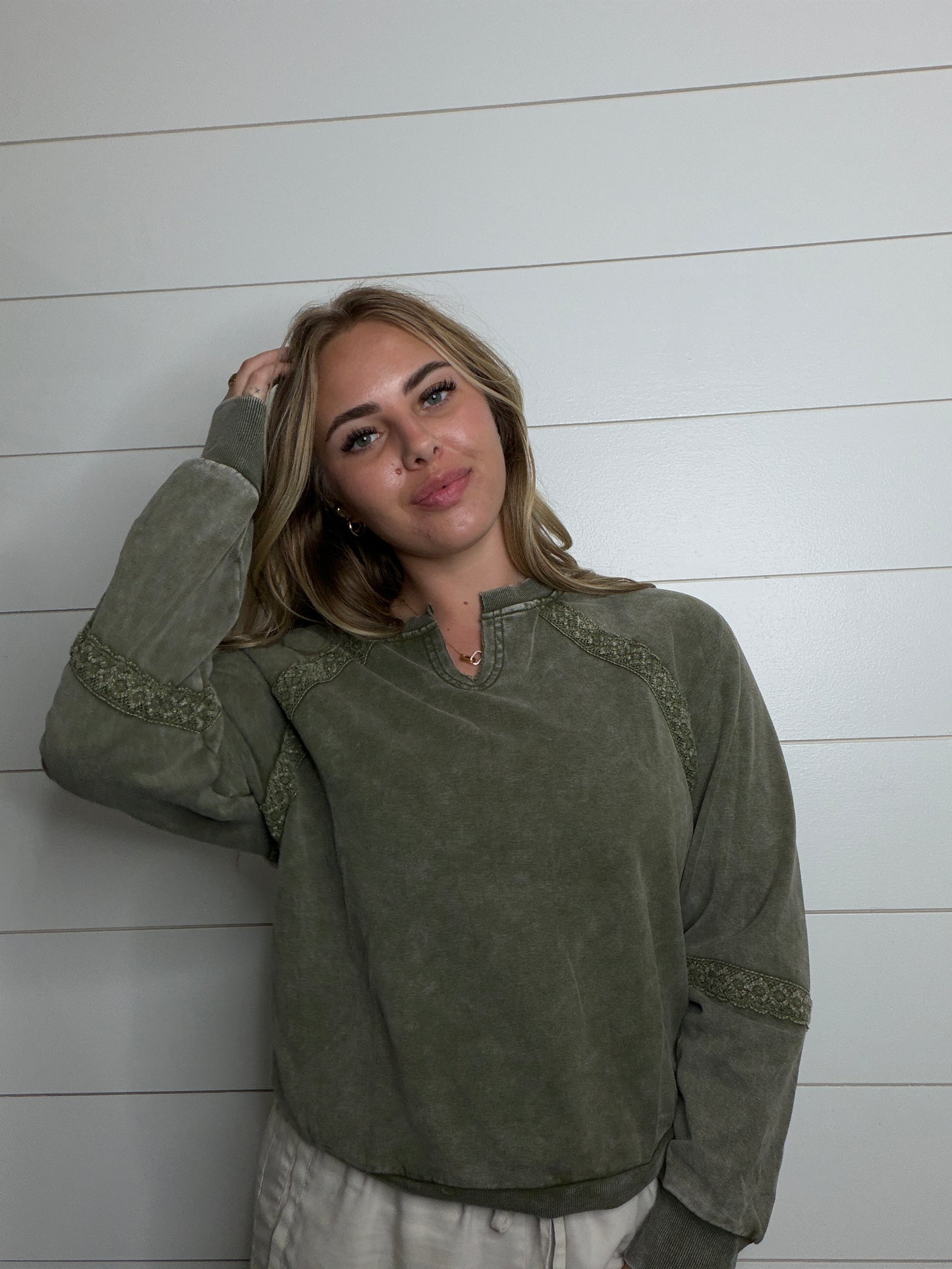 Patchwork Mineral Wash Sweatshirt