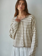 Striped Button down Cardigan