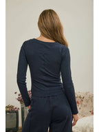 Ribbed Henley Long Sleeve