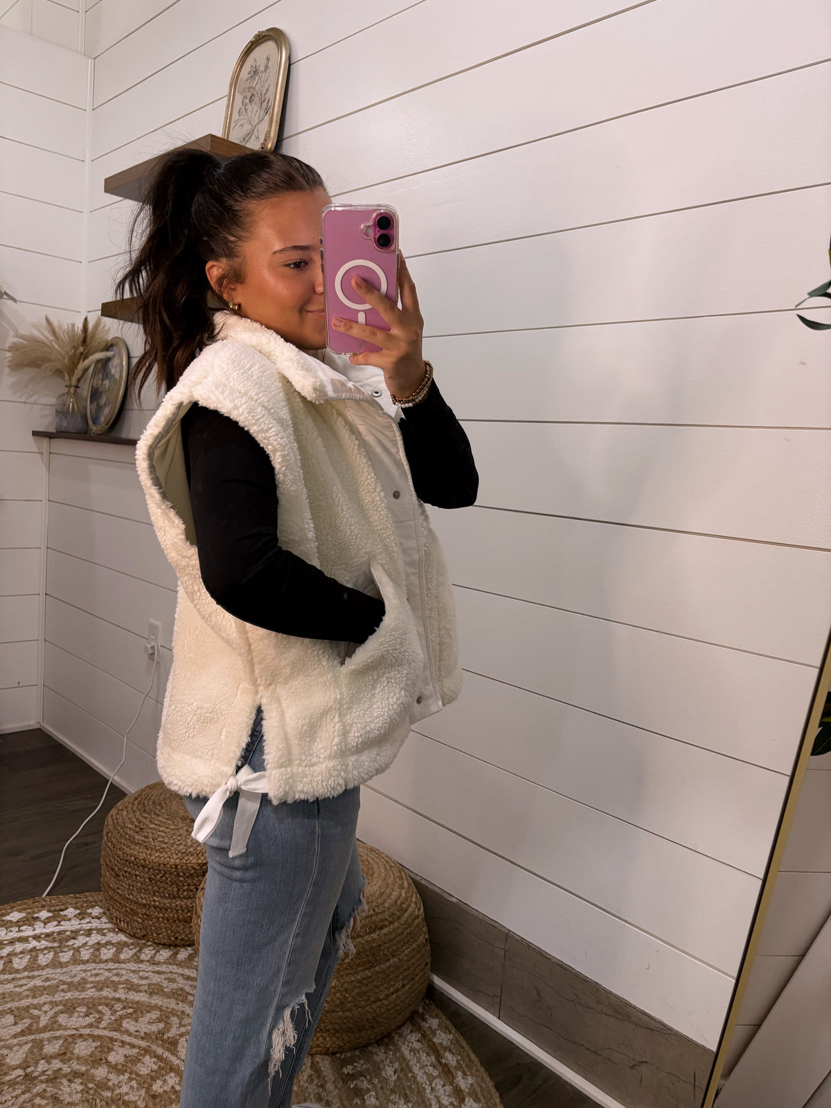 Sherpa Vest w/ Side Tie