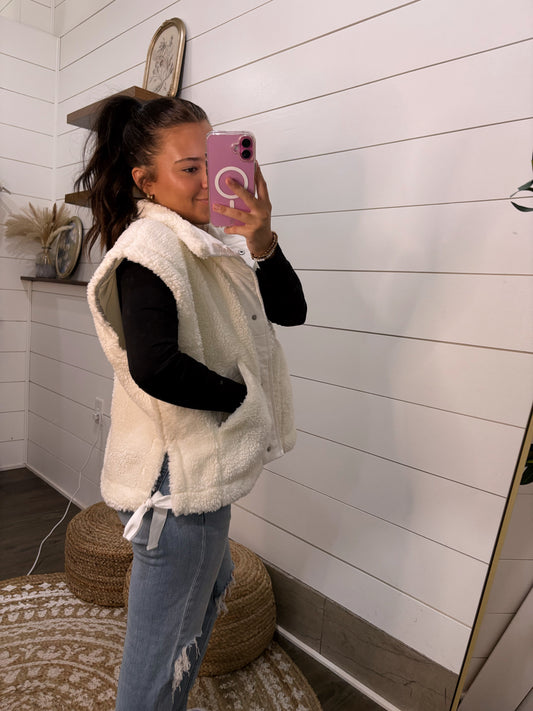 Sherpa Vest w/ Side Tie
