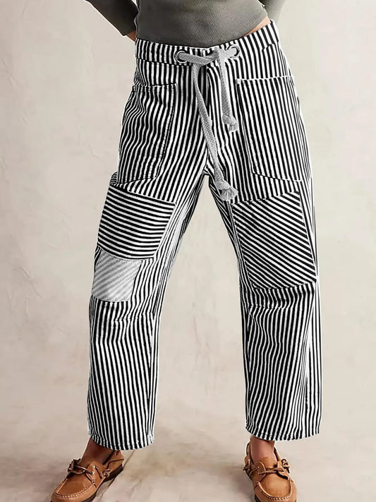 Striped Barrel Jean