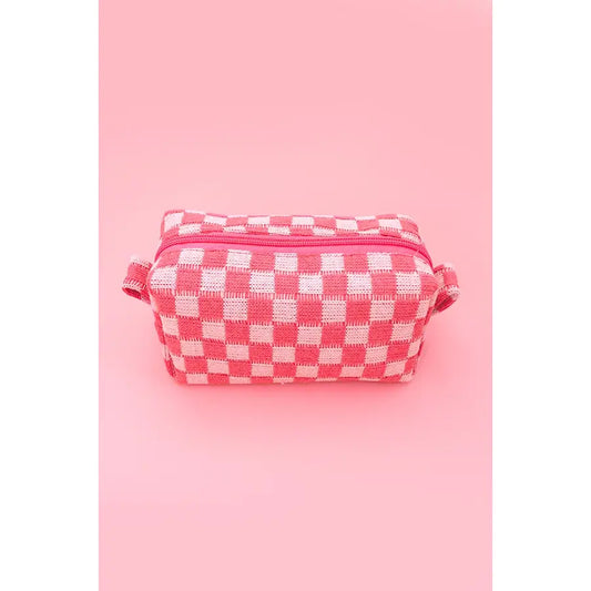 Checkered Makeup Bag
