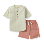 Seersucker Boys Shirt & Shorts Set