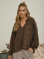 Raw Edge Knit Top
