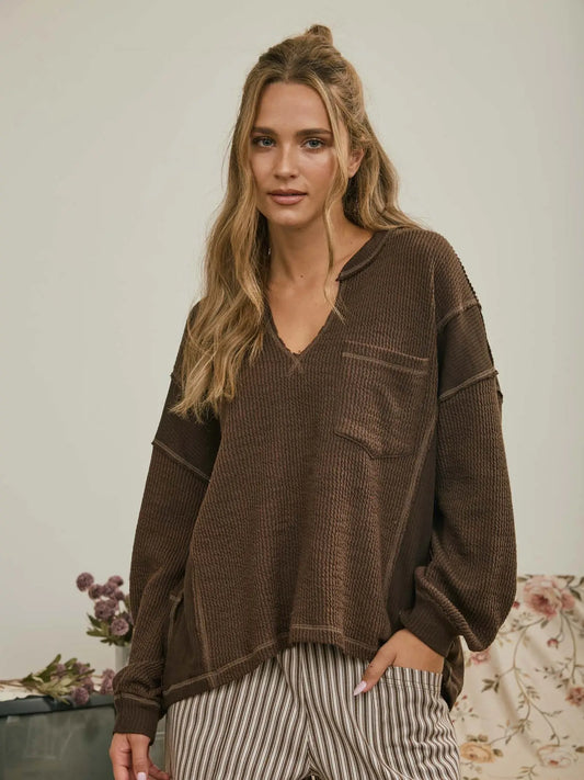 Raw Edge Knit Top