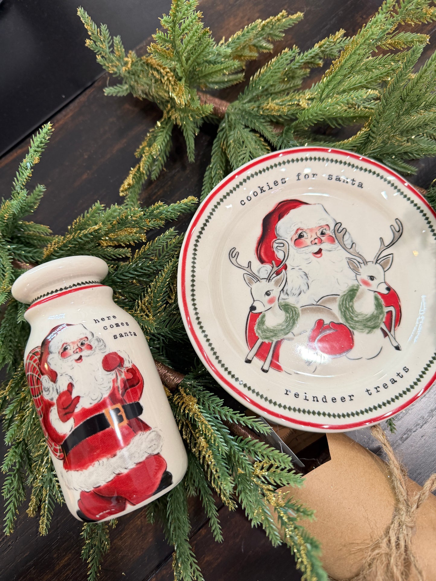 MudPie - Vintage Milk & Cookie Set