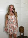 Chiffon Print Dress w/ Tie Straps