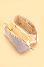 Faux Leather Open Flat Makeup Bag