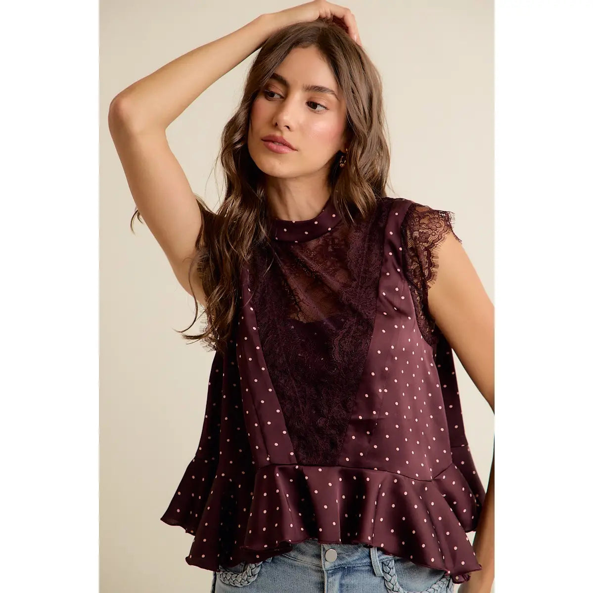 Polka Dot Lace Tank