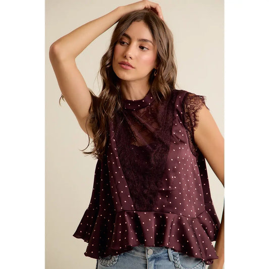 Polka Dot Lace Tank