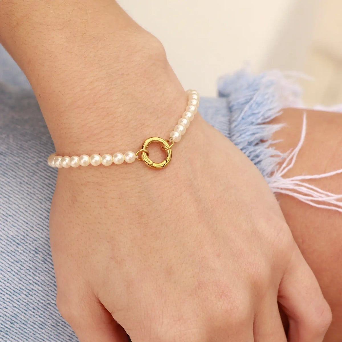 Pearl Charm Holder Bracelet