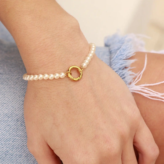 Pearl Charm Holder Bracelet