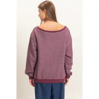 Striped Off the Shoulder Sweatshirt