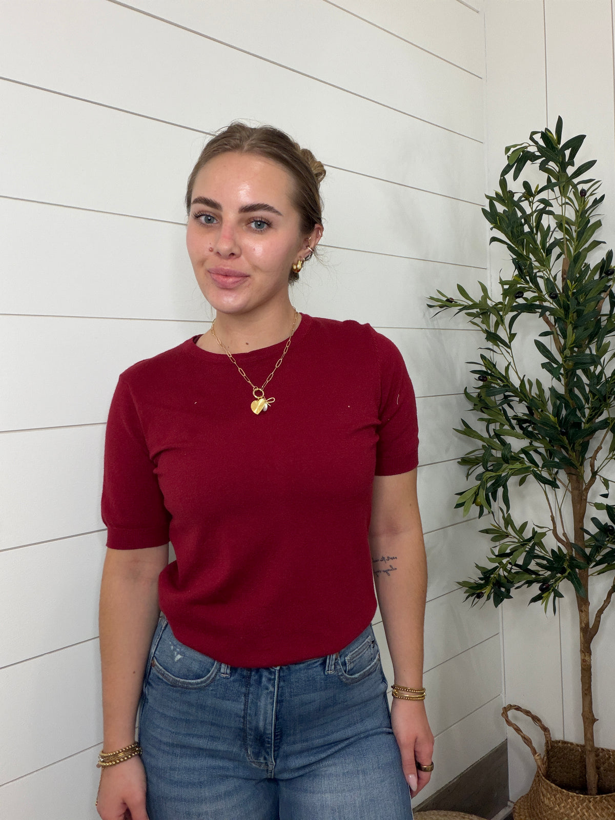 Puffy Sleeve Knit Top